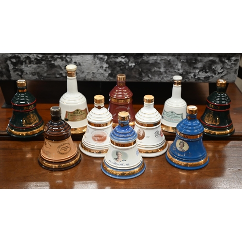 473 - Ten Wade Bells whisky commemorative bell decanters (full)