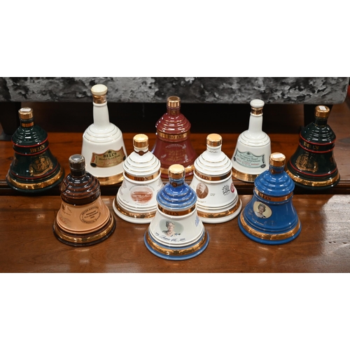 473 - Ten Wade Bells whisky commemorative bell decanters (full)