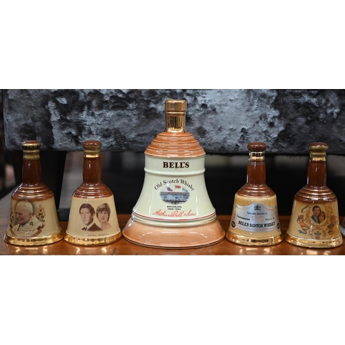 474 - Ten Wade Bells whisky commemorative bell decanters (full) to/w four smaller examples (14)