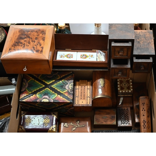 479 - A quantity of decorative wooden boxes, games, etc (box)