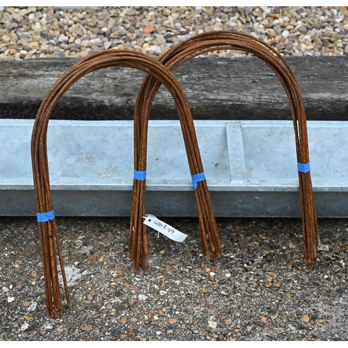 52 - Twenty weathered steel garden hoops, 50 cm h x 40 cm w (20)