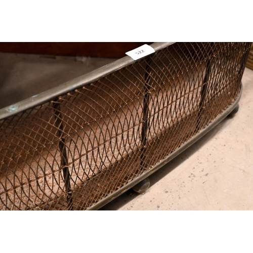 522 - # A Victorian brass and wire nursery fire-guard, 85 cm wide