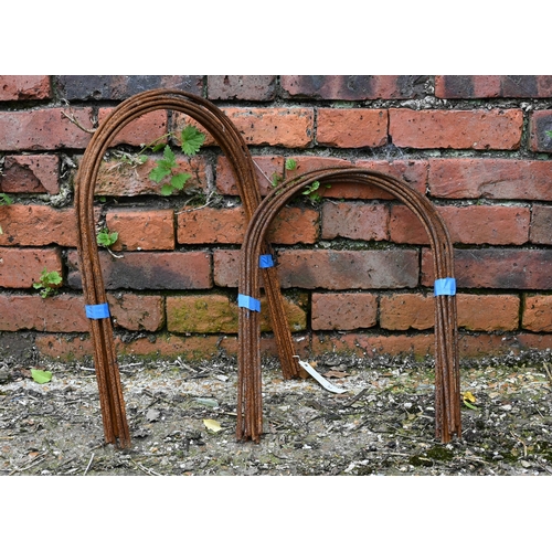 53 - Twenty weathered steel garden hoops, 50 cm h x 40 cm w (20)