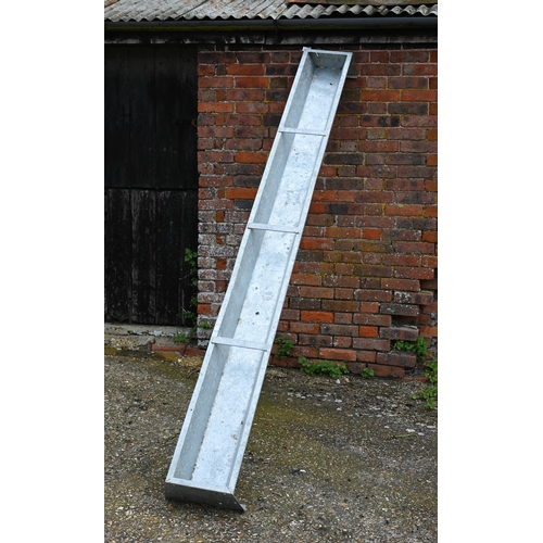 59 - An IAE galvanised metal floor feeding cattle trough planter, 274 cm/ 9 ft long