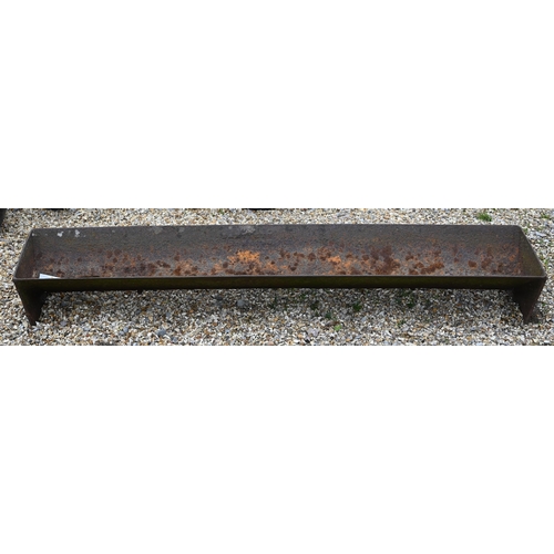 60 - An antique cast iron feeding trough planter, 150 cm