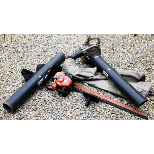 66 - An Echo HC2300 petrol hedge trimmer, to/w a Shred N Vac ES2400 petrol leaf blower with collecting ba... 