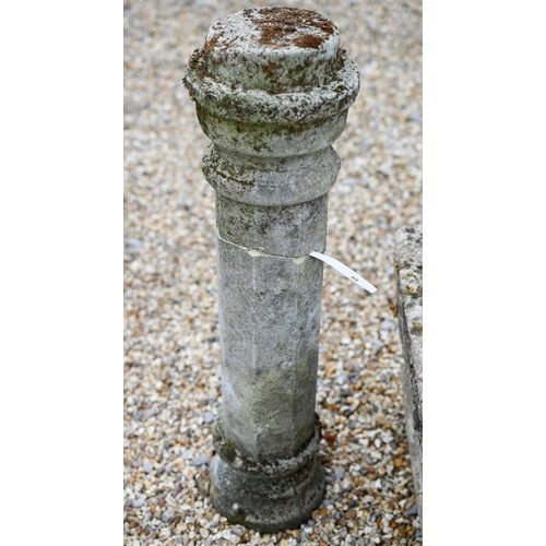 88 - A large square 'Greek key' cast planter to/w a stout Corinthian style column, broken in two (2)... 