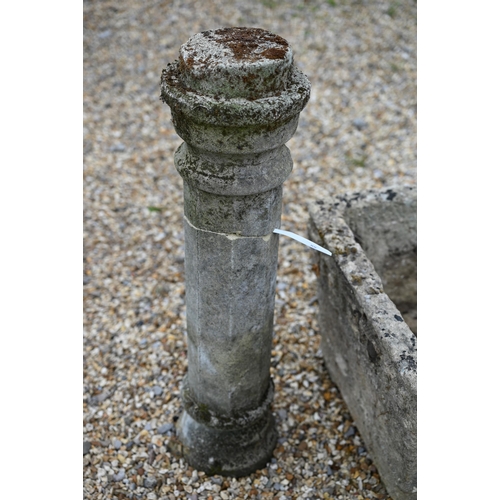 88 - A large square 'Greek key' cast planter to/w a stout Corinthian style column, broken in two (2)... 