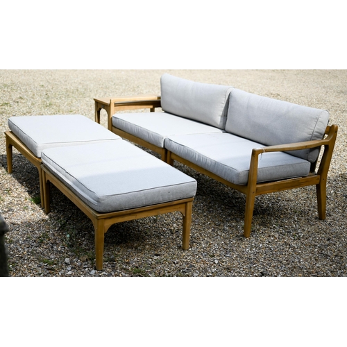 9 - Cox & Cox, an all weather outdoor seating set comprising a two part sofa, pair of low tables, al... 