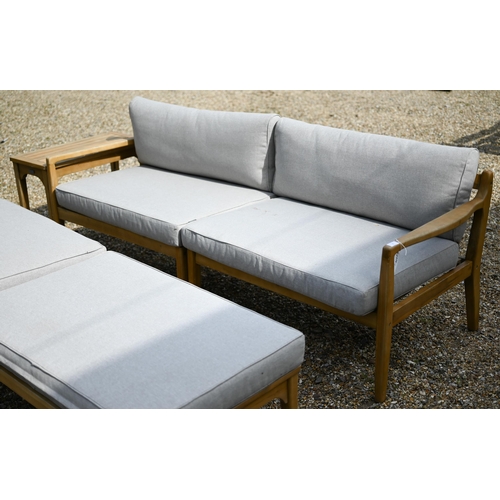 9 - Cox & Cox, an all weather outdoor seating set comprising a two part sofa, pair of low tables, al... 