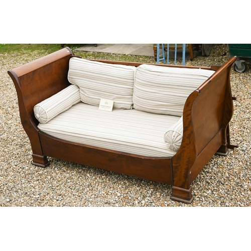 126 - Simon Horn, a traditional cherrywood day bed/cot, with cushions, spare guard and instructions manual... 