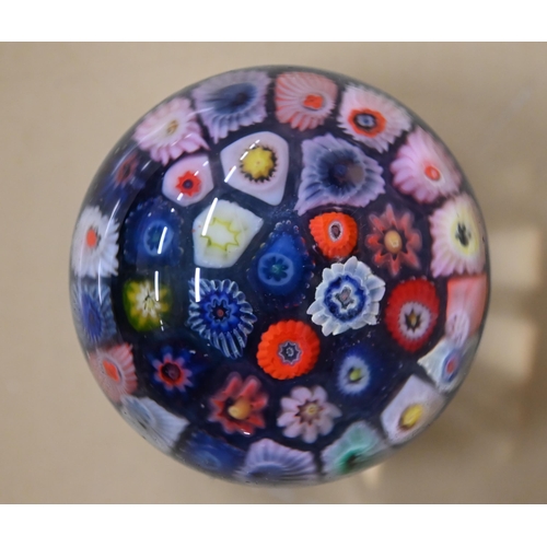 420A - A Caithness limited edition paperweight, 'Aqua Dew' no. 72/100, to/w a Strathern floral specimen wei... 