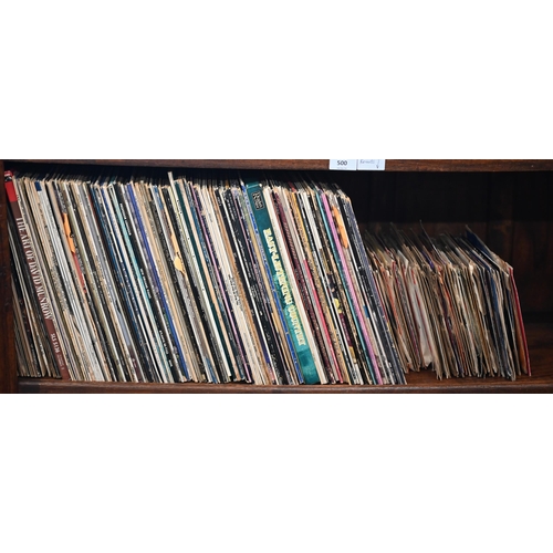 500 - A large quantity of LP 33 rpm and single 45 rpm vinyl records, mostly pop, country, easy listening e... 