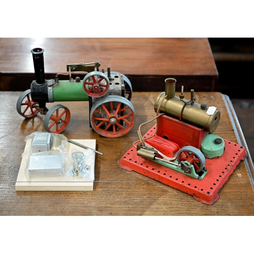 511 - A Mamod steam traction engine and static engine to/w an Optitec Hot Air Motor kit (3)