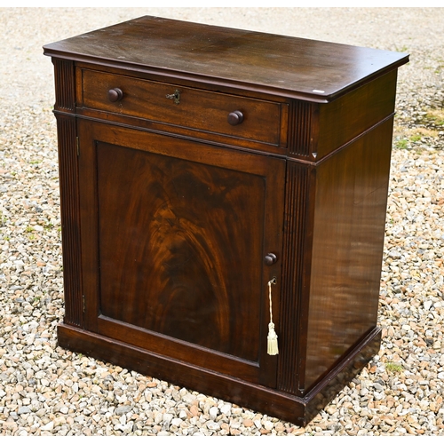 529 - A Victorian mahogany side cabinet with single drawer over panelled cupboard 78 cm x 46 cm x 80 cm h