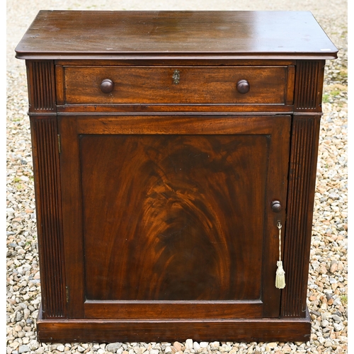 529 - A Victorian mahogany side cabinet with single drawer over panelled cupboard 78 cm x 46 cm x 80 cm h