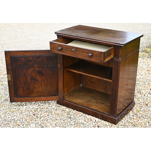 529 - A Victorian mahogany side cabinet with single drawer over panelled cupboard 78 cm x 46 cm x 80 cm h