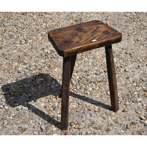 537 - Three rustic milking/cutty stools to/w a metal framed bar stool (4)