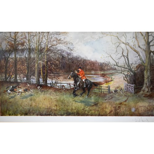 389 - A Lionel Edwards pencil signed hunting print