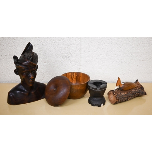 484 - A selection of carved wood souvenir animals etc (box)