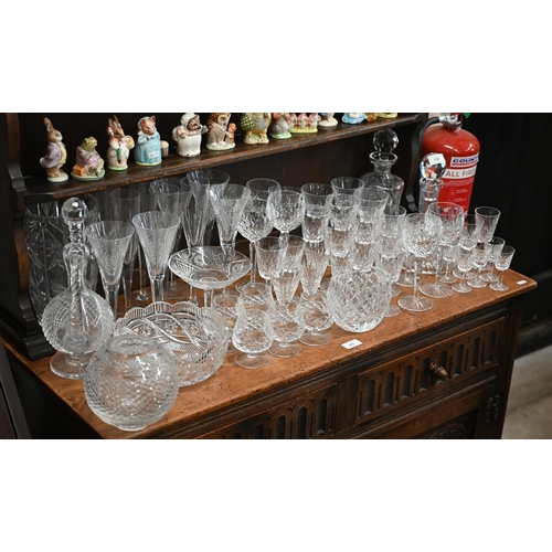 438 - A quantity of good quality cut glassware, including Waterford 'Lismore' (hock, wine and sherry, clar... 