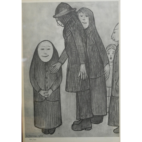 615 - Laurence Stephen Lowry (1887-1976) - 'Family discussion', lithograph, numbered 382/750, 36.5 x 25 cm... 