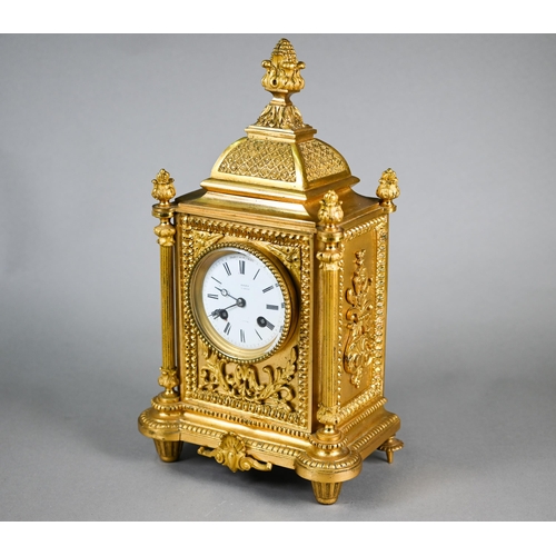 891 - Henry Marc, Paris, a 19th century ormolu mantel clock, the two train movement sounding the hours on ... 