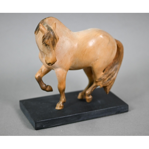 1016 - Ann Baxter (Yorkshire), carved wood figure of a Suffolk Punch (working horse), signed and dated (19)... 