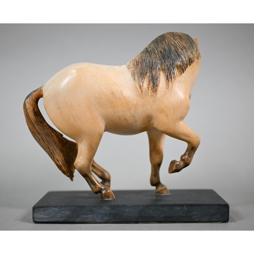 1016 - Ann Baxter (Yorkshire), carved wood figure of a Suffolk Punch (working horse), signed and dated (19)... 