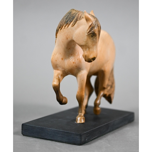 1016 - Ann Baxter (Yorkshire), carved wood figure of a Suffolk Punch (working horse), signed and dated (19)... 