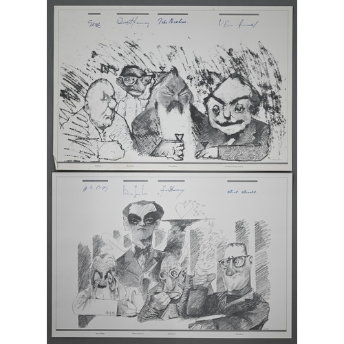 691 - Hermenegildo Sabat (1933-2018) - Folio of prints to/w a loose pencil drawing and pen and ink sketch