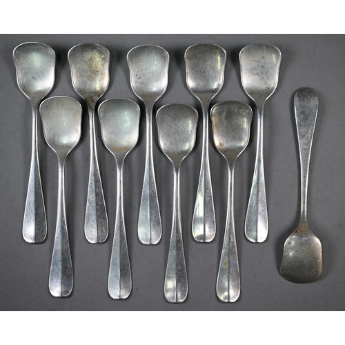 114 - Four Belgian .800 grade tablespoons and three matching table forks, 17.6oz, to/w a silver hand-mirro... 