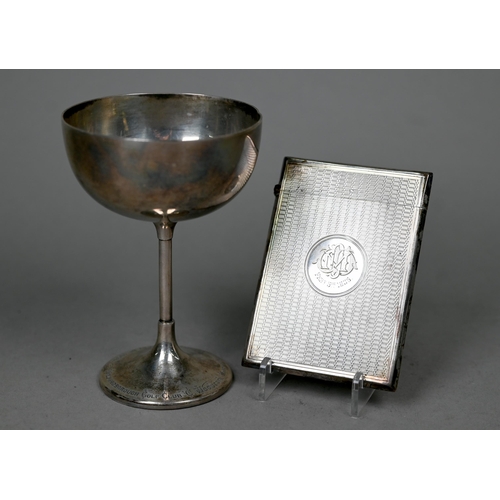 120 - A late Victorian cased silver visiting card case with engine-turned decoration, George Unite, Birmin... 