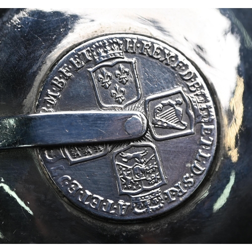 161 - An Edwardian silver inkstand with cut glass bottle, Birmingham 1905, an ovoid pepper, Thomas Johnson... 