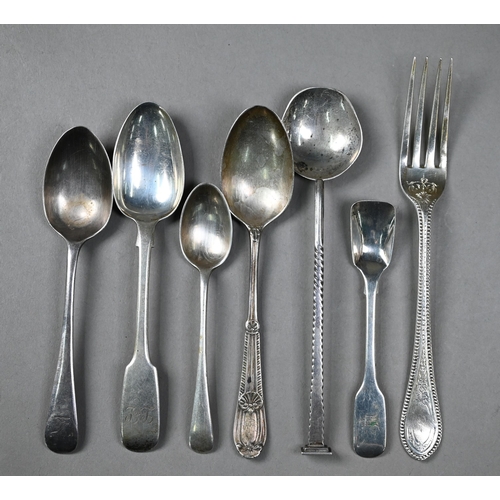 183 - Various 19th Century and later silver flatware, condiments, etc. 11.7oz total weight