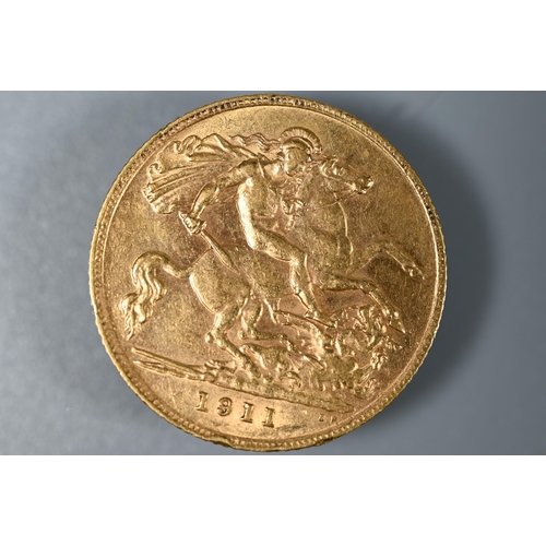 222 - A George V gold half sovereign dated 1911