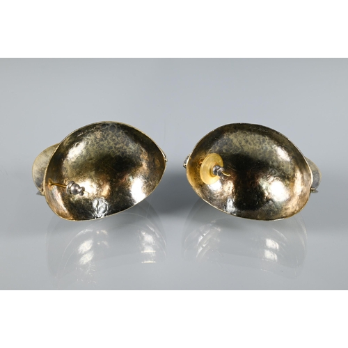 359 - Michael A Bolton - A pair of handmade gilded sterling silver 'Lips' earrings with 9ct gold posts, Lo... 