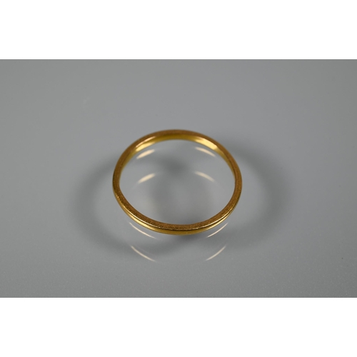 362 - Two 22ct yellow gold wedding bands, size M and P, approx 7g (2)