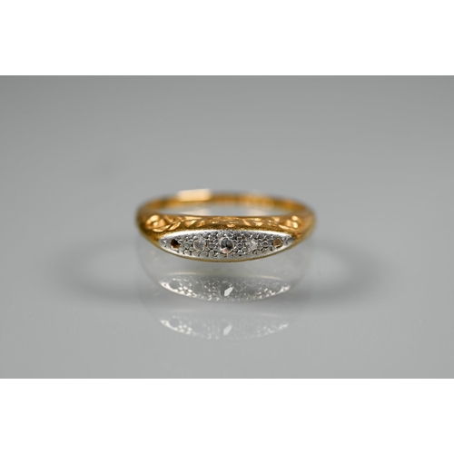 376 - Four various half eternity rings, one 18ct white gold set with seven diamonds, size M; 18ct white go... 