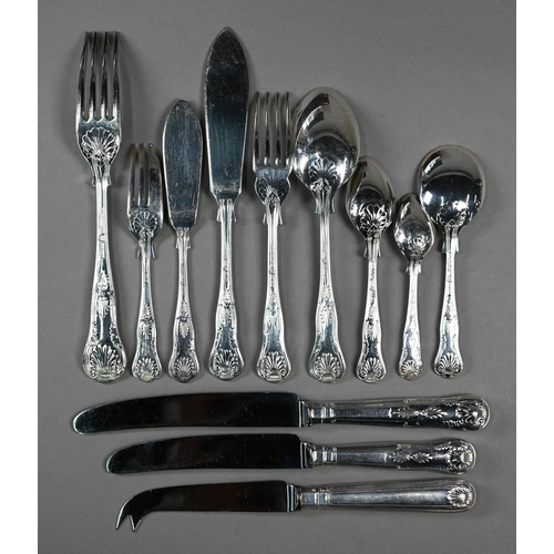 4 - A canteen containing a quantity of electroplated Kings Pattern flatware and cutlery for eight settin... 