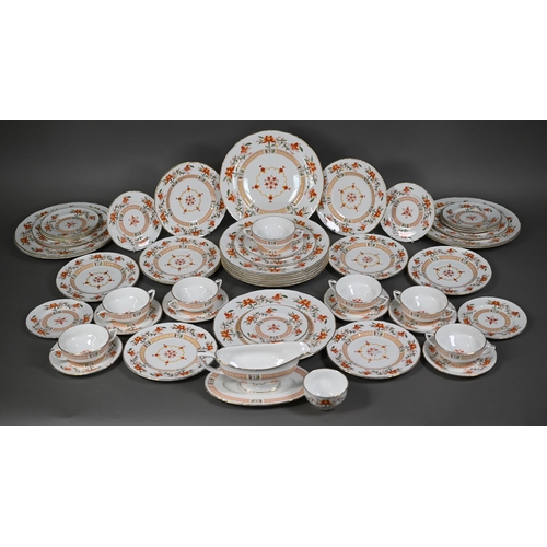 549 - A Royal Worcester 'Chamberlain' pattern part dinner service for twelve, 52 pieces
