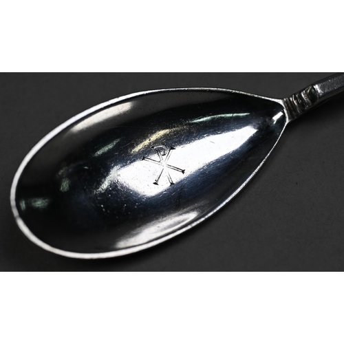58 - A Scottish silver Traprain replica Roman spoon, Brook & Son, Edinburgh 1929, with elongated shel... 