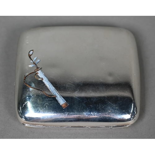 61 - A silver cigarette case enamelled with a golf bag, Charles S Green & Co Ltd., Birmingham 1919, t... 