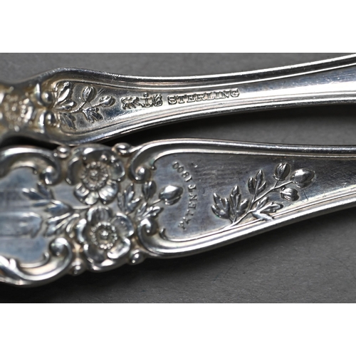 63 - A US Tiffany & Co. Sterling Christening knife, fork and spoon set, to/w a Gorham Sterling 'Butte... 