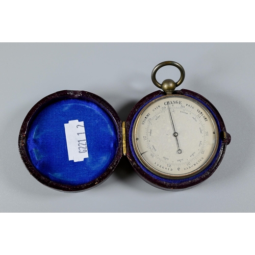 427 - A vintage Waltham pocket watch to/w a leather cased aneroid pocket barometer; a Khrone & Seseman... 