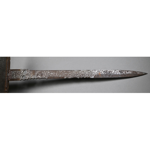 1007 - A Toledo steel dueller's gauche (left-handed parrying dagger), with etched decoration overall and wi... 