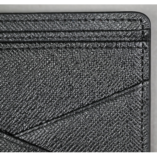 1023 - Louis Vuitton - A gent's black and grey folding wallet, with protective pouch and cardboard box