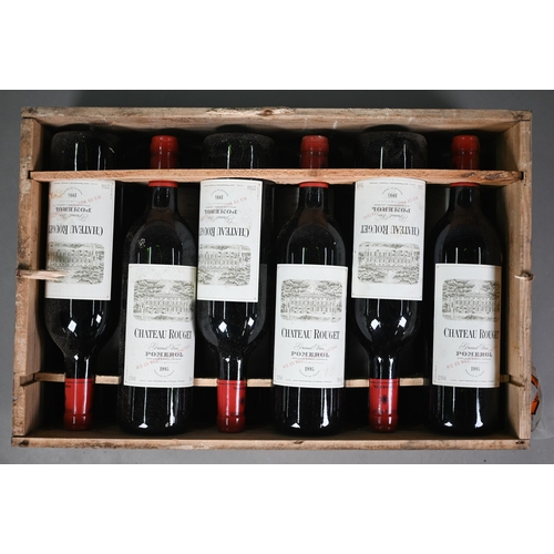 1029 - A case of 1995 Chateau Rouget Grand Vin Pomerol red wine (12)