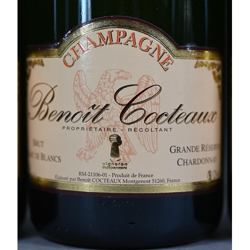 1032 - Six bottles of Benoit Cocteaux Grand Reserve Chardonnay Champagne (750ml) (6)