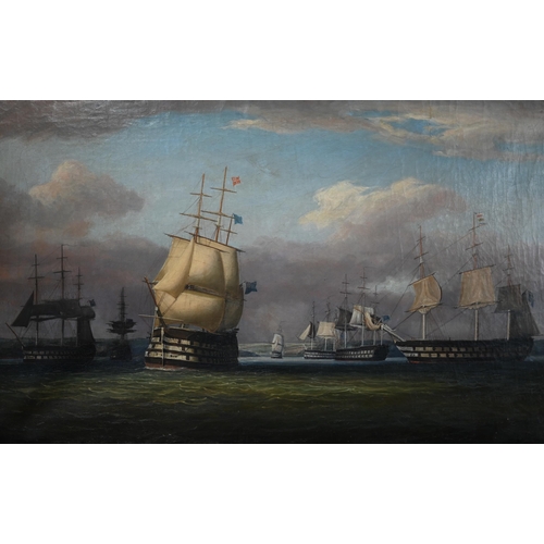 603 - George Mounsey Wheatley Atkinson (1806-84) attrib - 'The Fleet Getting Away from Cork', an extensive... 